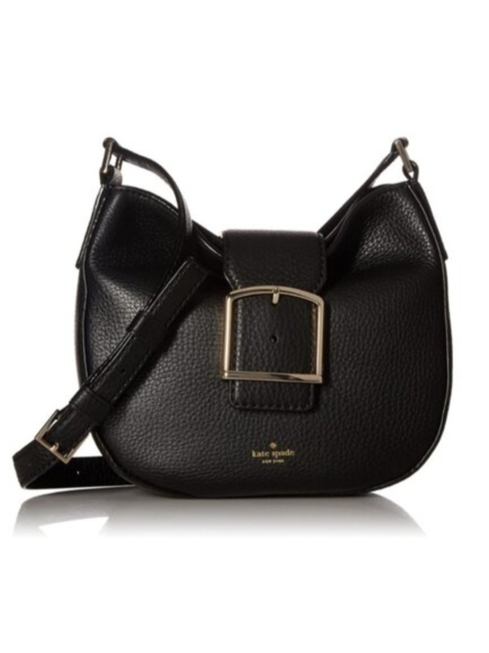 kate spade New York Black Leather Buckle Crossbody Bag